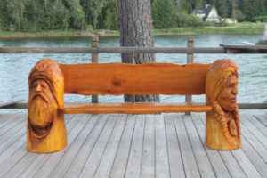 carved bench